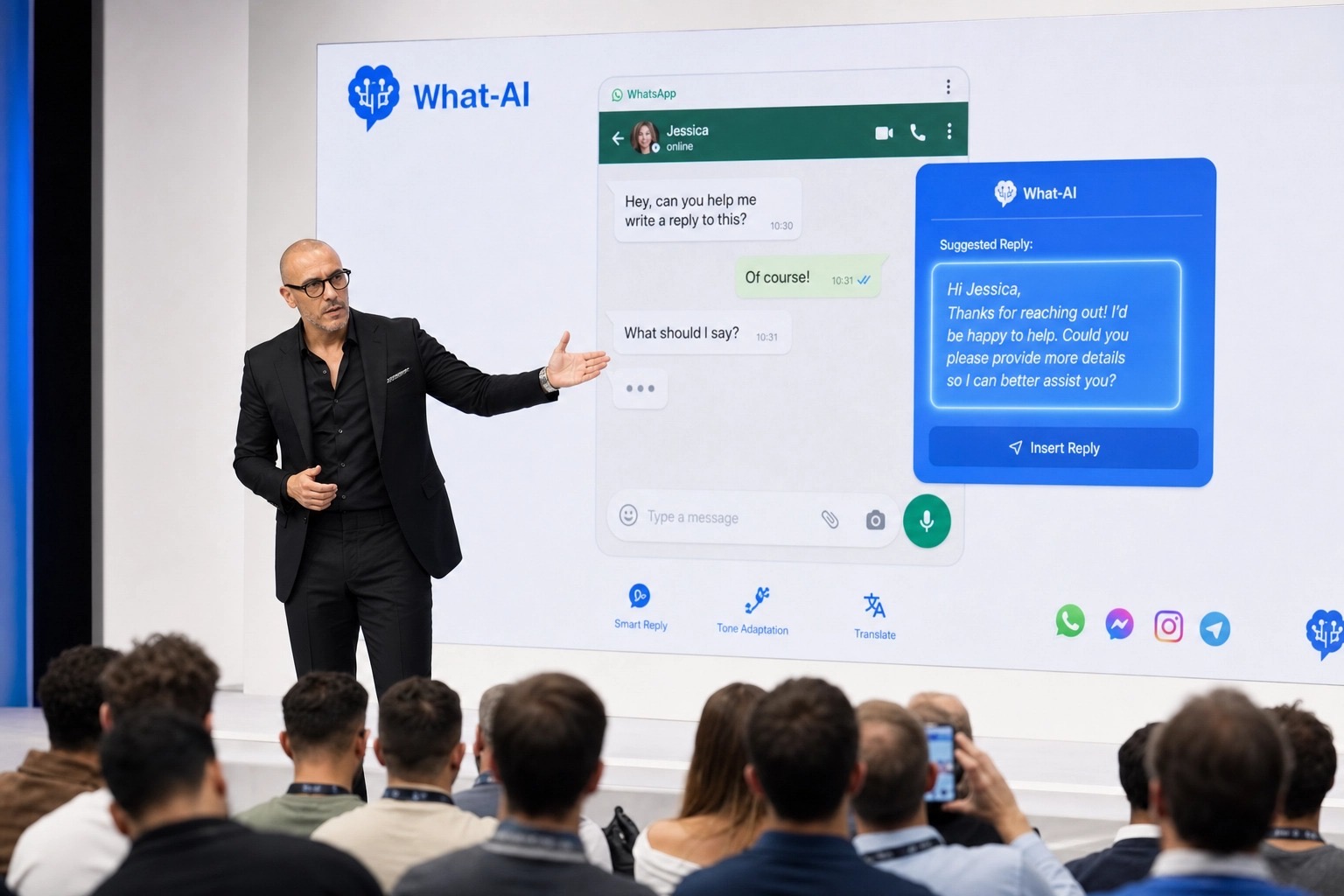 גיא מג'ר בהרצאה בכנס WHAT-AI